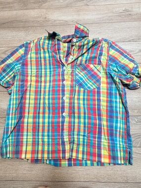 Erika Vintage Cotton Plaid Shirt size M